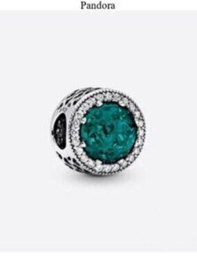 Pandora Silver and Teal Charm Bracelet